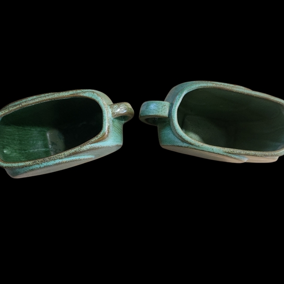 Frankoma Jade Green Sugar And Creamer Set. - Picture 2 of 7